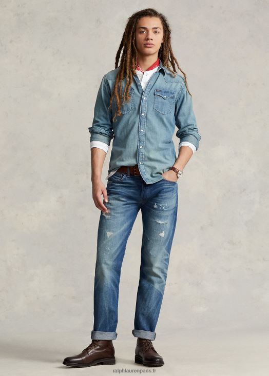 chemise western en denim flammé 46T60T8494 Hommes Ralph Lauren rl ouest