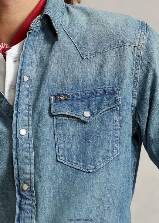 chemise western en denim flammé 46T60T8494 Hommes Ralph Lauren rl ouest