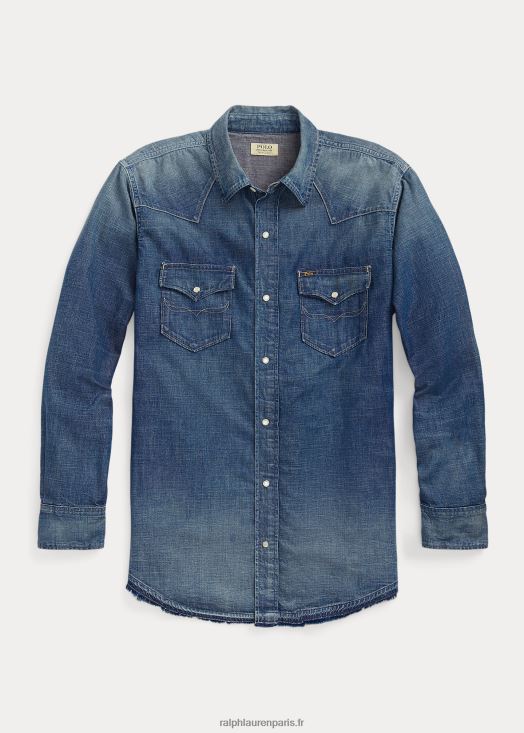 chemise western en jean à ourlet effiloché 46T60T1479 Hommes Ralph Lauren jock ldh