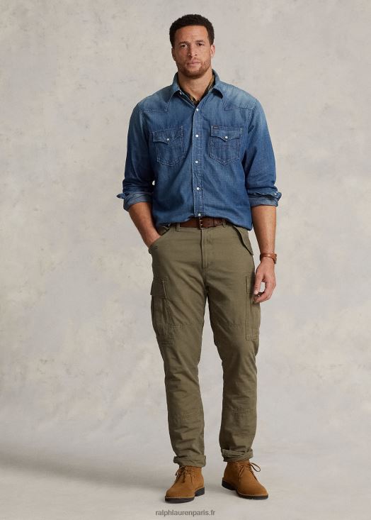 chemise western en jean à ourlet effiloché 46T60T1479 Hommes Ralph Lauren jock ldh