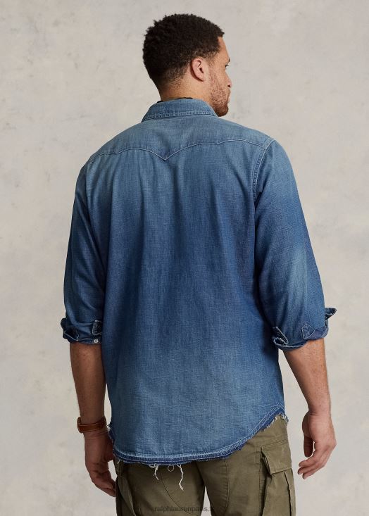 chemise western en jean à ourlet effiloché 46T60T1479 Hommes Ralph Lauren jock ldh