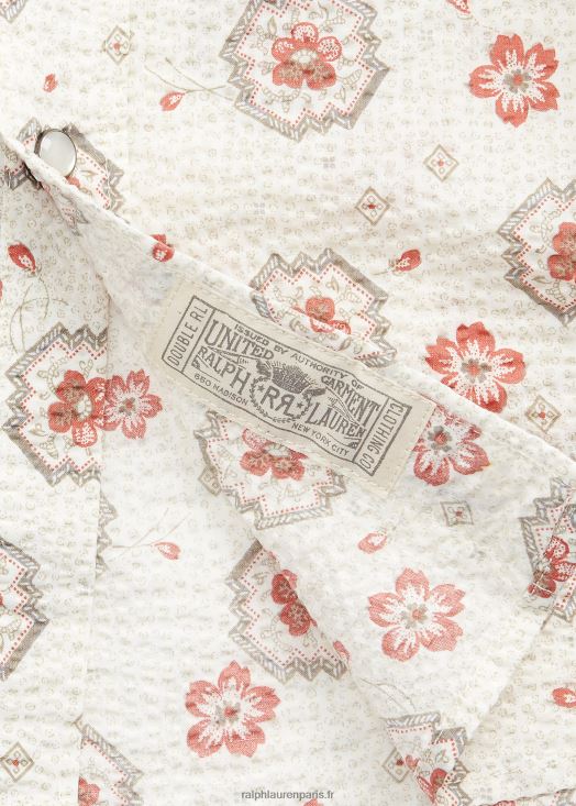 chemise western en seersucker slim bandana 46T60T1709 Hommes Ralph Lauren beige/corail