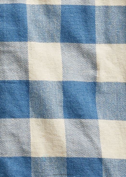 chemise western en sergé à carreaux coupe slim 46T60T1772 Hommes Ralph Lauren rl 158 crème indigo