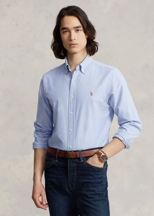 la chemise oxford emblématique - toutes coupes 46T60T8370 Hommes Ralph Lauren bleu