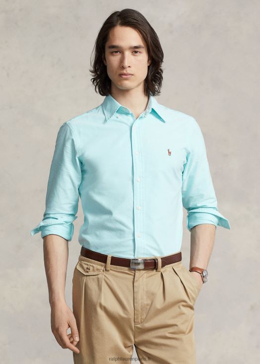 la chemise oxford emblématique - toutes coupes 46T60T8371 Hommes Ralph Lauren bleu égéen