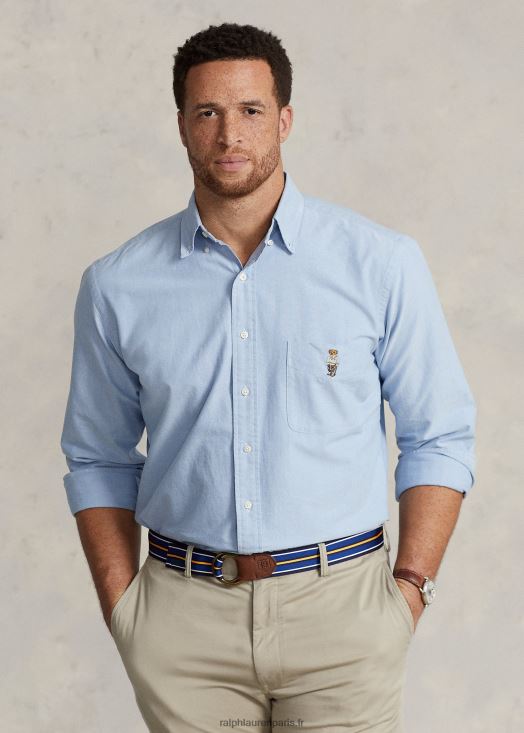 polo ours chemise oxford 46T60T1568 Hommes Ralph Lauren ours bleu de printemps