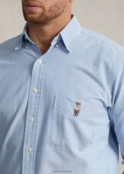 polo ours chemise oxford 46T60T1568 Hommes Ralph Lauren ours bleu de printemps