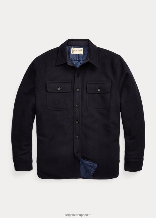 surchemise matelassée en laine melton 46T60T1794 Hommes Ralph Lauren bleu marine