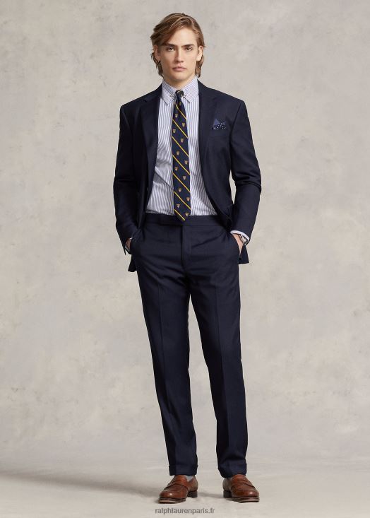 chemise ajustée en popeline rayée 46T60T1151 Hommes Ralph Lauren cagnard bleu/blanc