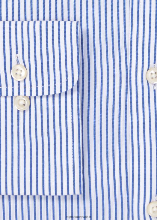 chemise ajustée en popeline rayée 46T60T1151 Hommes Ralph Lauren cagnard bleu/blanc