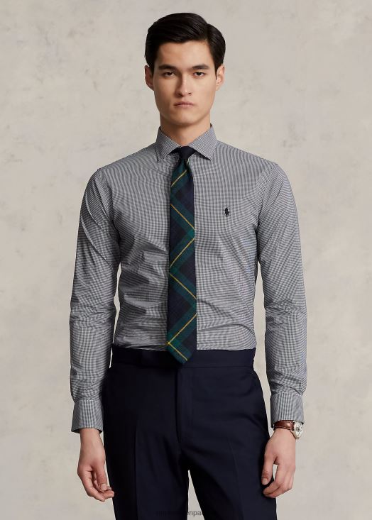 chemise en popeline coupe ajustée 46T60T1037 Hommes Ralph Lauren mini noir/blanc