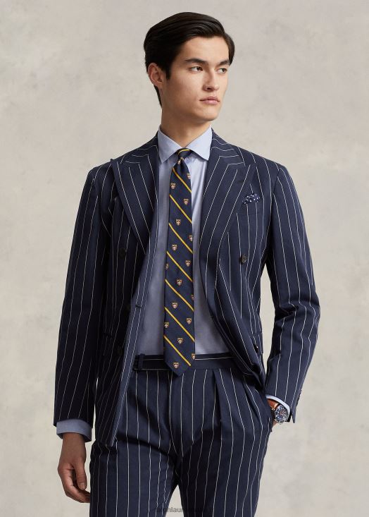 chemise en popeline coupe ajustée 46T60T892 Hommes Ralph Lauren bleu clair/blanc
