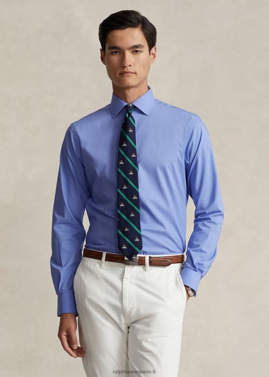 chemise en popeline coupe ajustée 46T60T913 Hommes Ralph Lauren bleu ciel