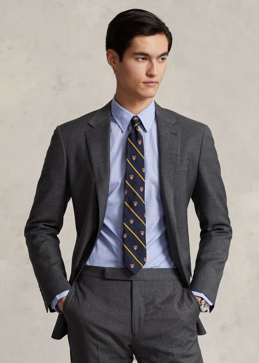 chemise fil à fil coupe ajustée 46T60T1117 Hommes Ralph Lauren bleu méditerranéen