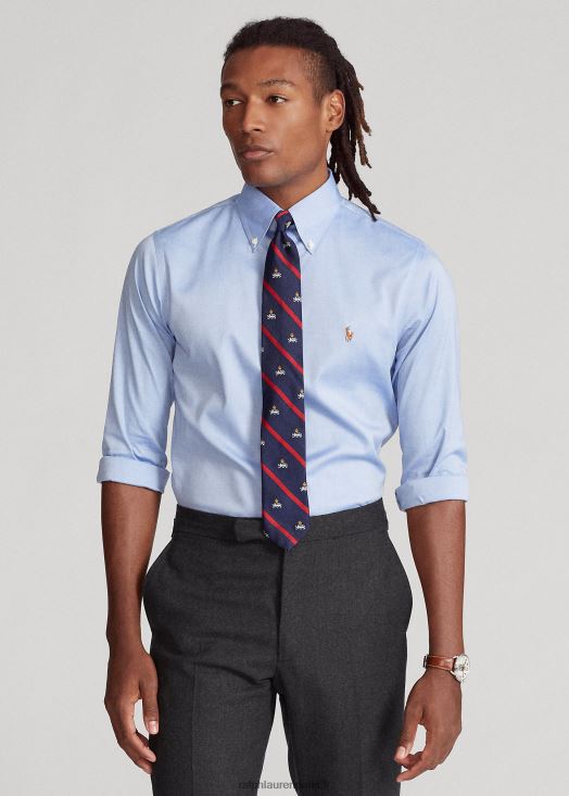 chemise oxford coupe slim facile d'entretien 46T60T1042 Hommes Ralph Lauren bleu blanc