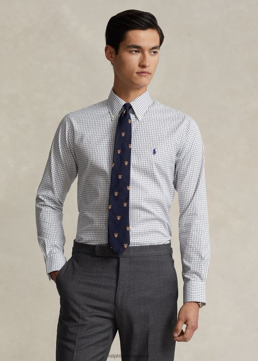 chemise oxford tattersall coupe ajustée 46T60T1249 Hommes Ralph Lauren multicolore violet/blanc