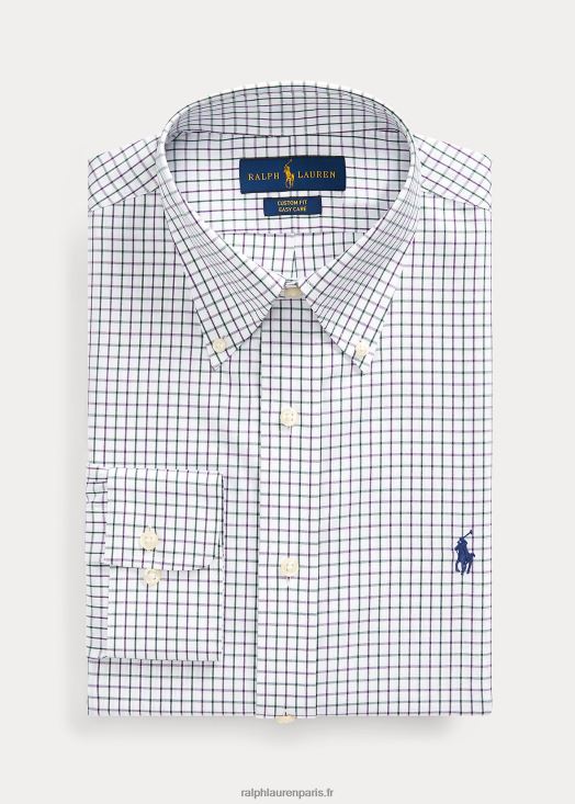 chemise oxford tattersall coupe ajustée 46T60T1249 Hommes Ralph Lauren multicolore violet/blanc