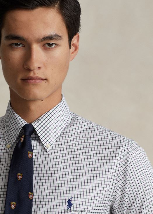 chemise oxford tattersall coupe ajustée 46T60T1249 Hommes Ralph Lauren multicolore violet/blanc