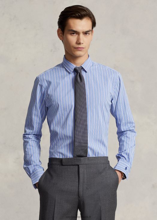 chemise rayée coupe ajustée 46T60T8650 Hommes Ralph Lauren blanc