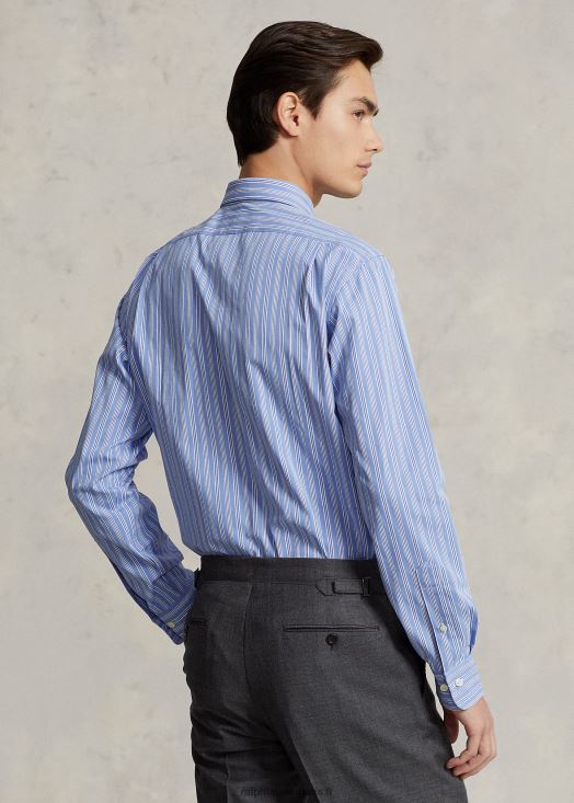 chemise rayée coupe ajustée 46T60T8650 Hommes Ralph Lauren blanc
