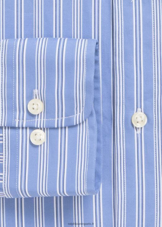 chemise rayée coupe ajustée 46T60T8650 Hommes Ralph Lauren blanc