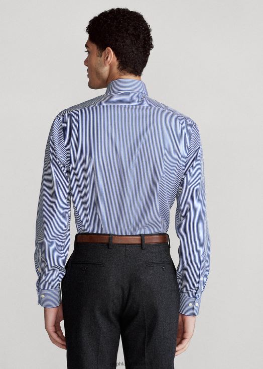 chemise rayée en popeline stretch facile d'entretien - toutes coupes 46T60T1003 Hommes Ralph Lauren royal/blanc