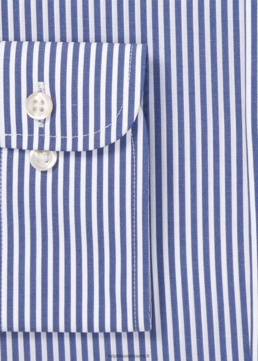 chemise rayée en popeline stretch facile d'entretien - toutes coupes 46T60T1003 Hommes Ralph Lauren royal/blanc