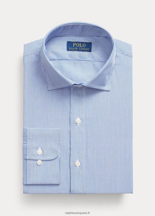 chemise rayée en popeline stretch facile d'entretien - toutes coupes 46T60T1049 Hommes Ralph Lauren bleu cristal/blanc