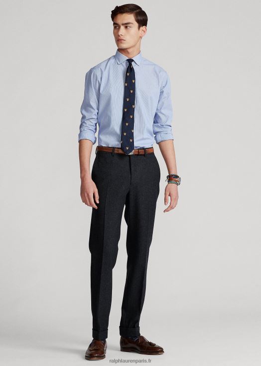 chemise rayée en popeline stretch facile d'entretien - toutes coupes 46T60T1049 Hommes Ralph Lauren bleu cristal/blanc