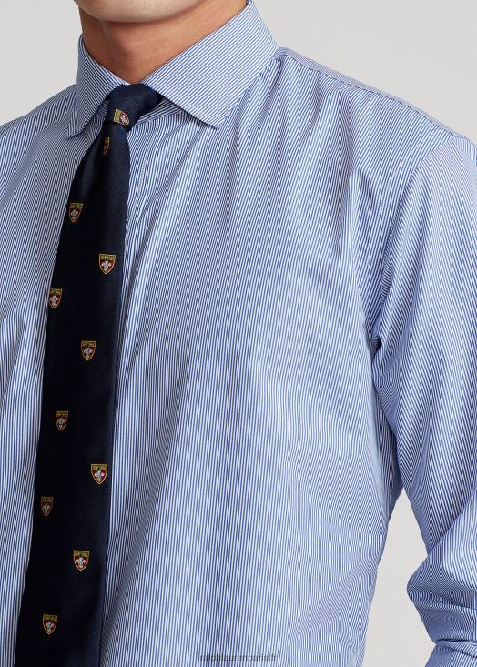 chemise rayée en popeline stretch facile d'entretien - toutes coupes 46T60T1049 Hommes Ralph Lauren bleu cristal/blanc