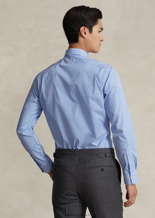 chemise rayée en popeline stretch facile d'entretien - toutes coupes 46T60T448 Hommes Ralph Lauren azur/blanc