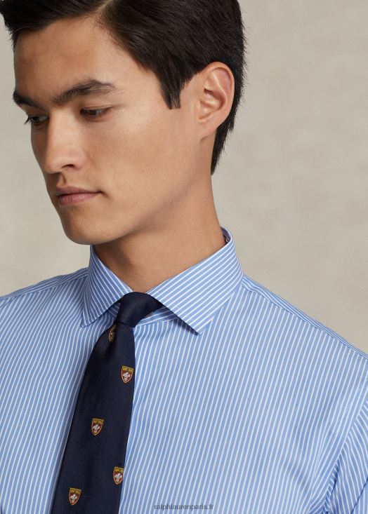 chemise rayée en popeline stretch facile d'entretien - toutes coupes 46T60T448 Hommes Ralph Lauren azur/blanc