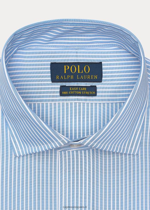 chemise rayée en popeline stretch facile d'entretien - toutes coupes 46T60T448 Hommes Ralph Lauren azur/blanc