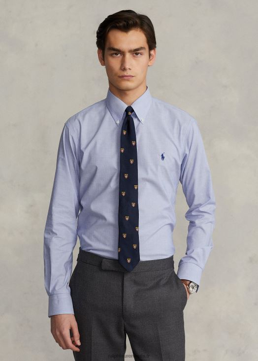 chemise slim en popeline 46T60T1011 Hommes Ralph Lauren bleu clair/blanc