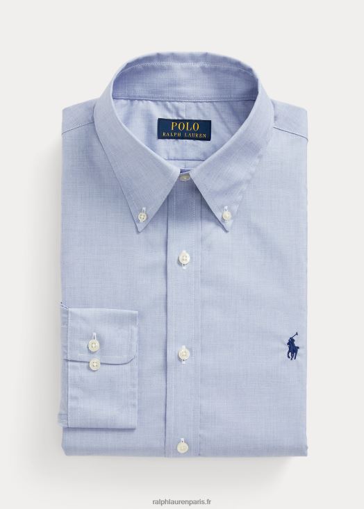 chemise slim en popeline 46T60T1011 Hommes Ralph Lauren bleu clair/blanc
