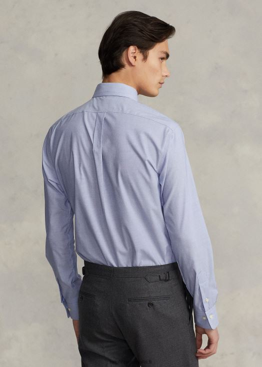 chemise slim en popeline 46T60T1011 Hommes Ralph Lauren bleu clair/blanc