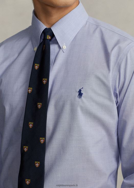 chemise slim en popeline 46T60T1011 Hommes Ralph Lauren bleu clair/blanc