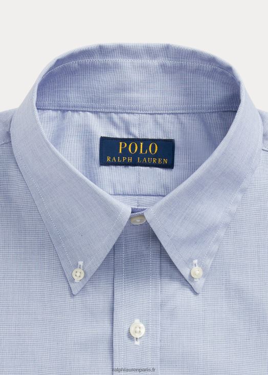 chemise slim en popeline 46T60T1011 Hommes Ralph Lauren bleu clair/blanc