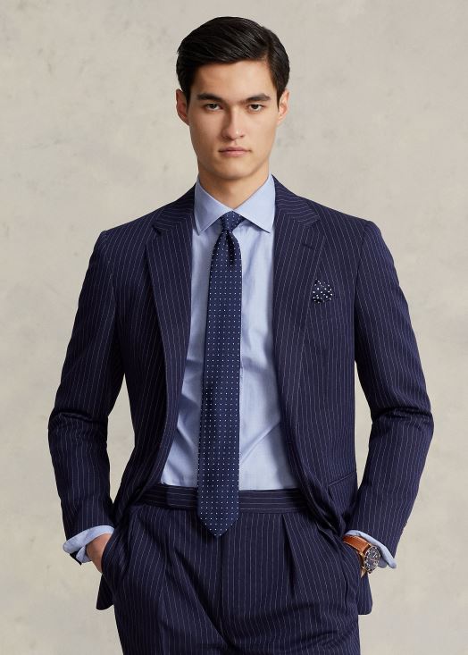 chemise slim en popeline 46T60T542 Hommes Ralph Lauren bleu méditerranéen