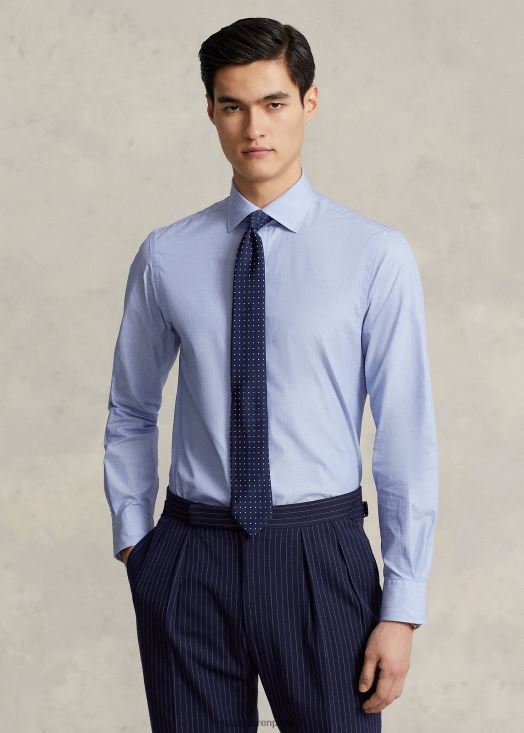 chemise slim en popeline 46T60T542 Hommes Ralph Lauren bleu méditerranéen