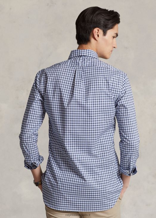chemise slim en popeline à carreaux 46T60T1141 Hommes Ralph Lauren marine multi