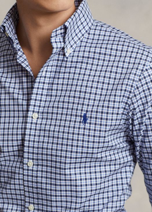 chemise slim en popeline à carreaux 46T60T1141 Hommes Ralph Lauren marine multi