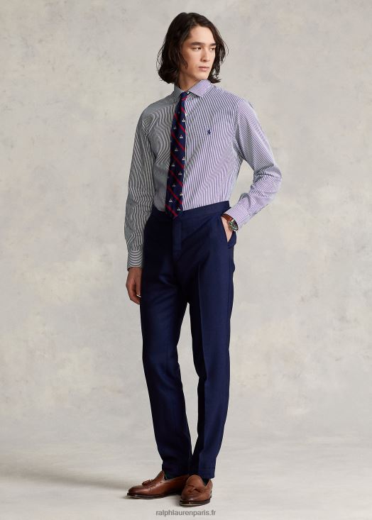 chemise slim en popeline rayée 46T60T1088 Hommes Ralph Lauren marine/blanc