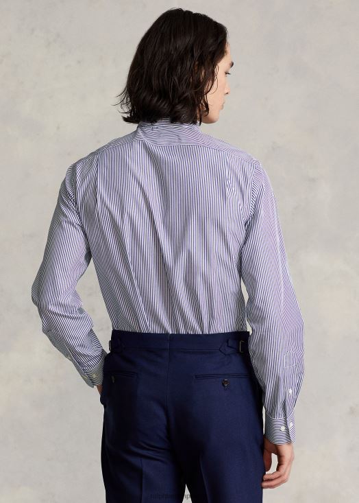 chemise slim en popeline rayée 46T60T1088 Hommes Ralph Lauren marine/blanc