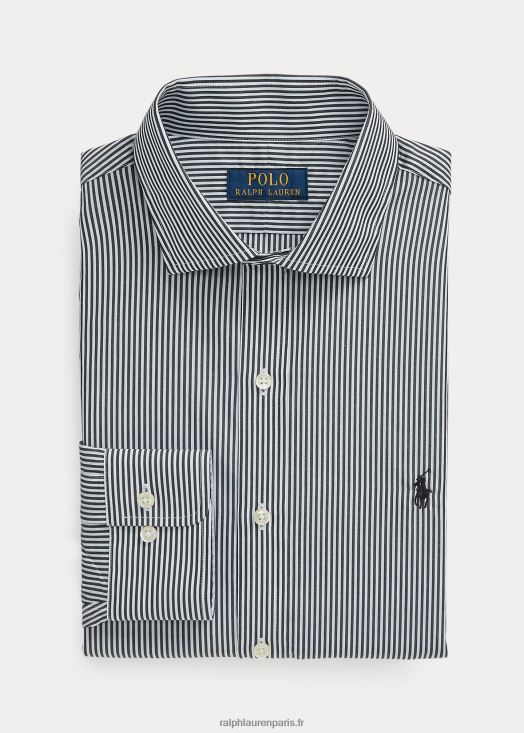 chemise slim en popeline rayée 46T60T1089 Hommes Ralph Lauren noir/blanc