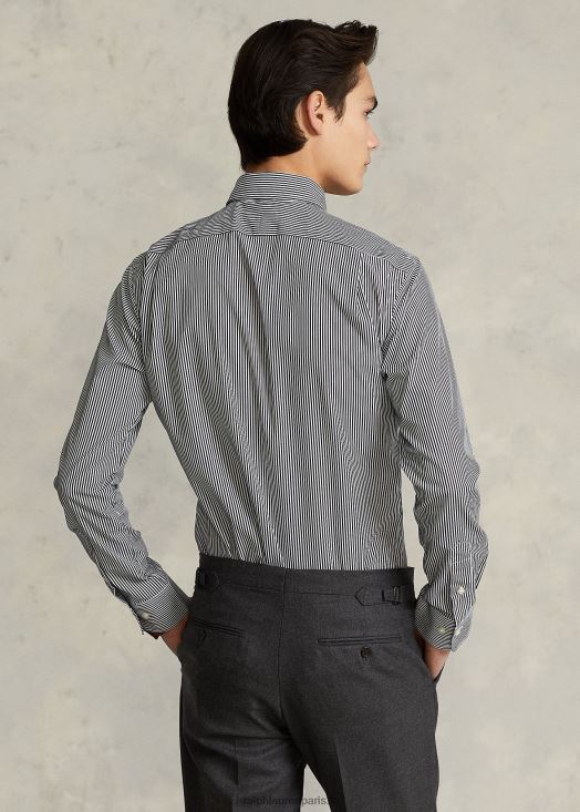 chemise slim en popeline rayée 46T60T1089 Hommes Ralph Lauren noir/blanc