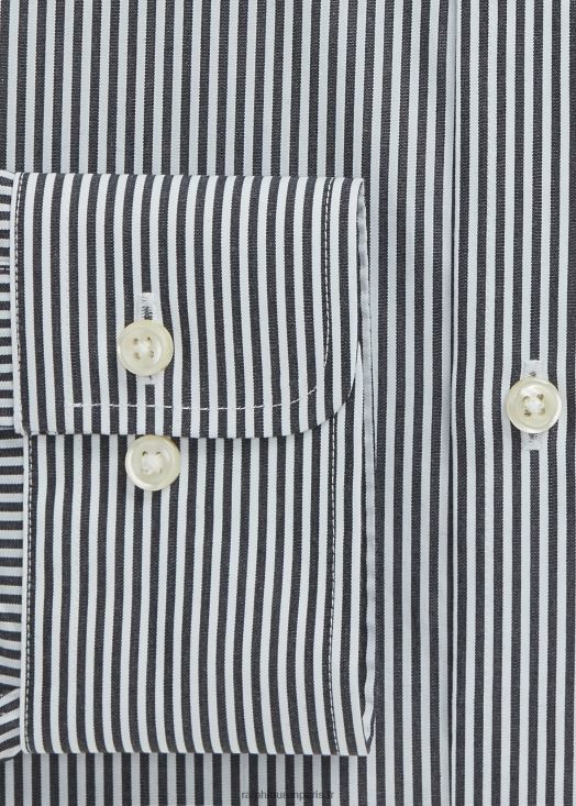 chemise slim en popeline rayée 46T60T1089 Hommes Ralph Lauren noir/blanc