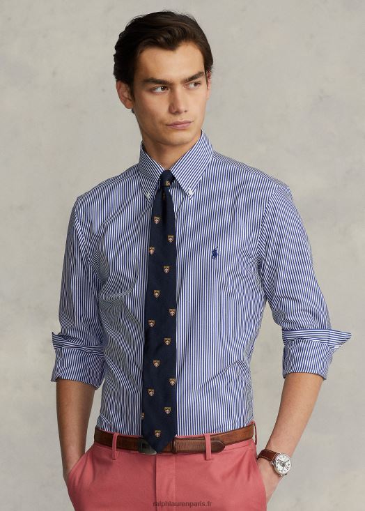chemise slim en popeline rayée 46T60T378 Hommes Ralph Lauren royal/blanc