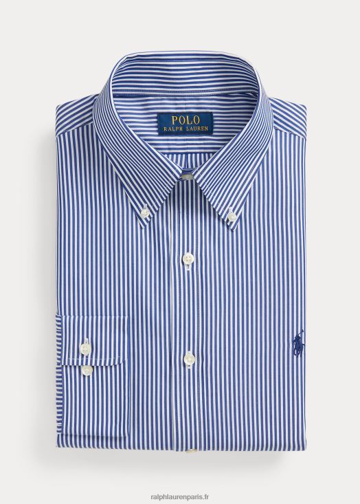 chemise slim en popeline rayée 46T60T378 Hommes Ralph Lauren royal/blanc