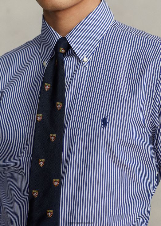 chemise slim en popeline rayée 46T60T378 Hommes Ralph Lauren royal/blanc